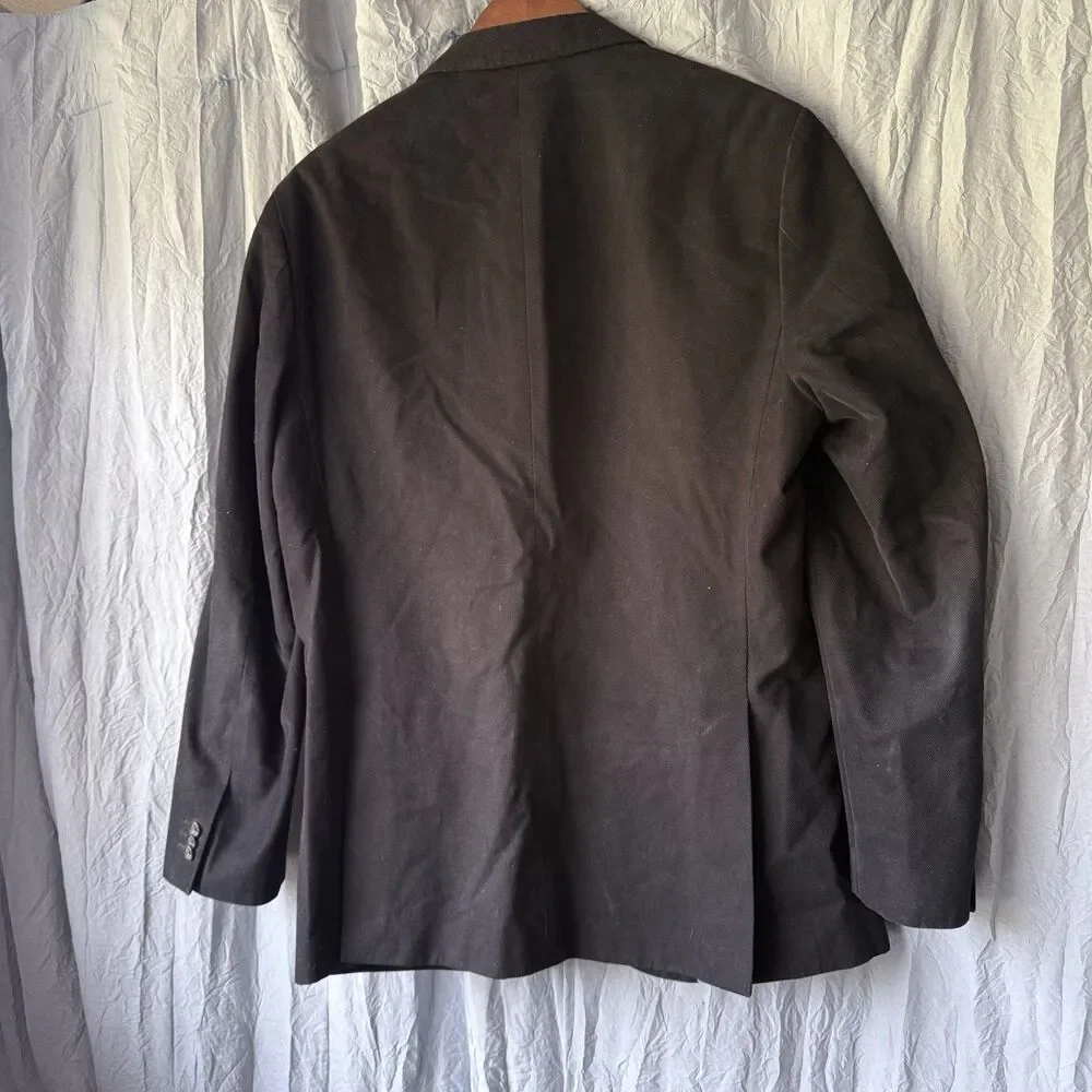 Banana Republic Modern Fit Cotton Blazer Jacket Mens 42R Black Casual Suit Sport